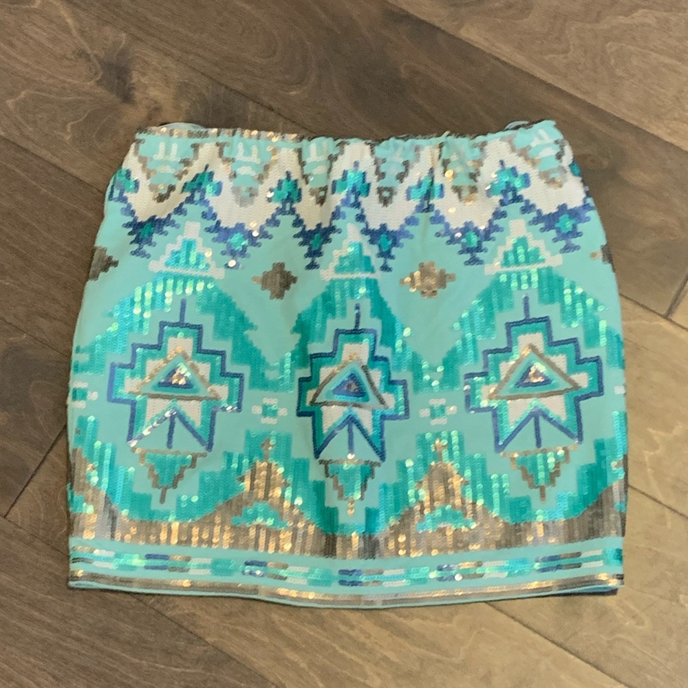 Tribal Pattern Sequins Skirt